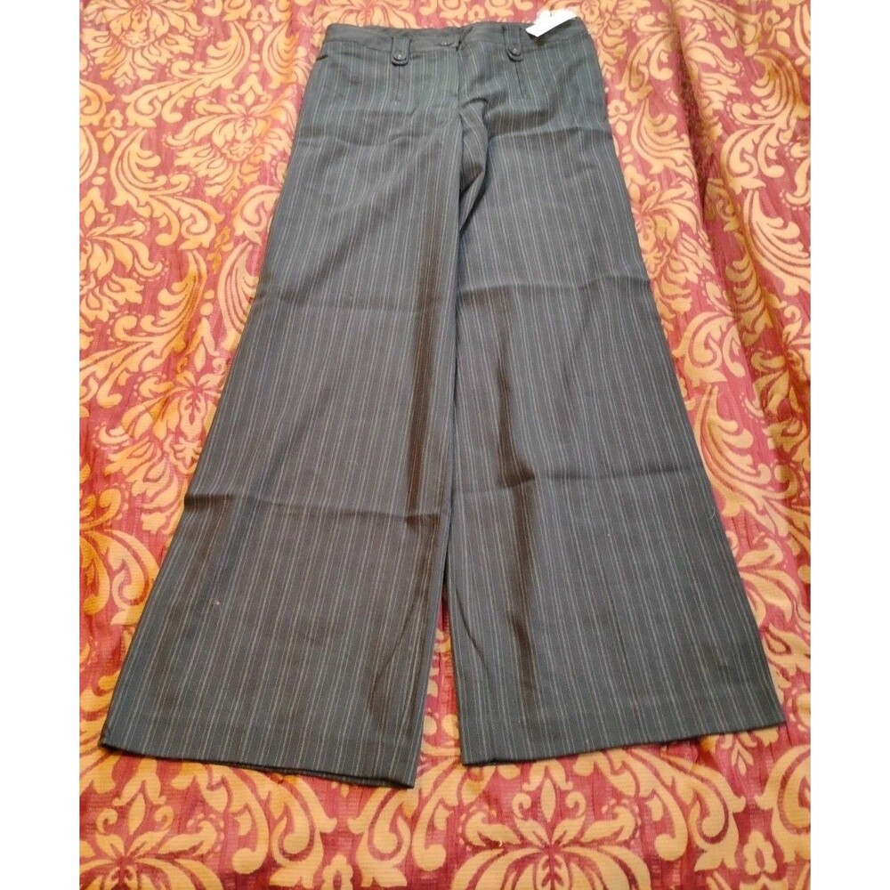 Larry Levine Women's Size 4 Black Striped Dress Pants Back Pockets